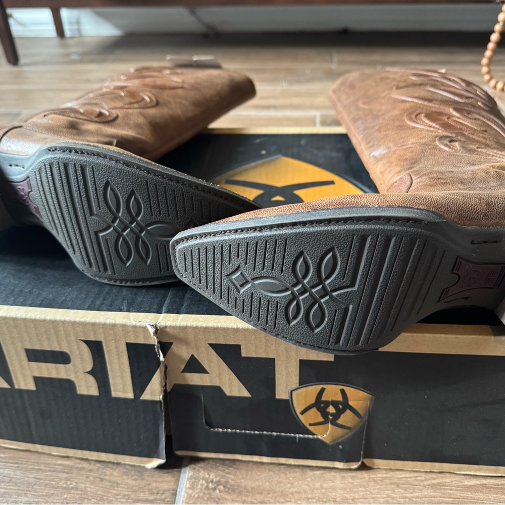 ARIAT Lyric Tall Brown Leather Boots - Picture 2 of 8